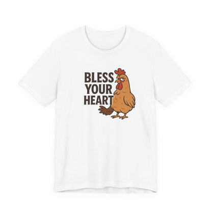 Bless Your Heart Chicken Tee, Funny T-Shirt for Hen Lovers, Country Style Top, Gift for Farmhouse Decor, Casual Everyday Wear
