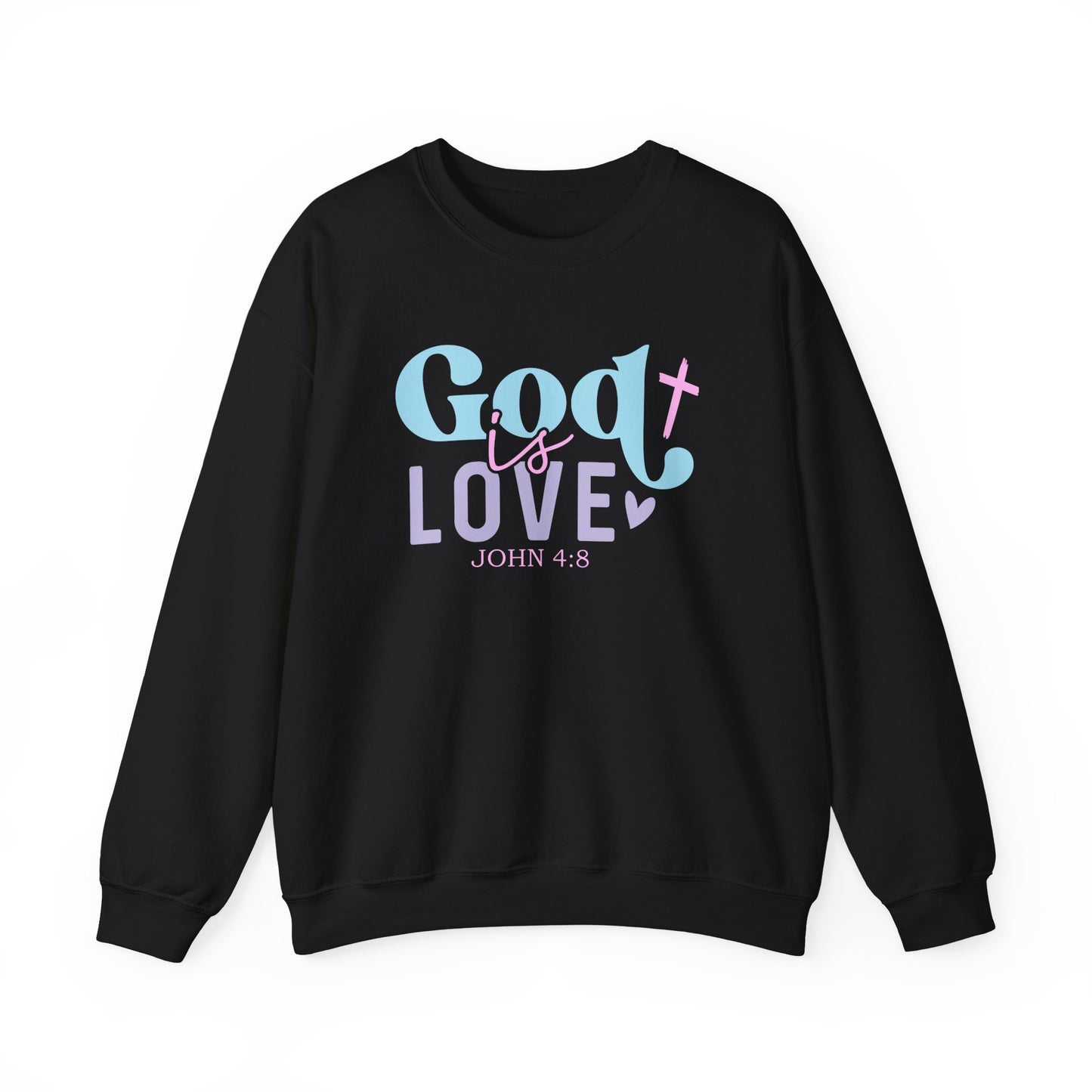 God Is Love Crewneck Sweatshirt – John 4:8 Pastel Faith Pullover