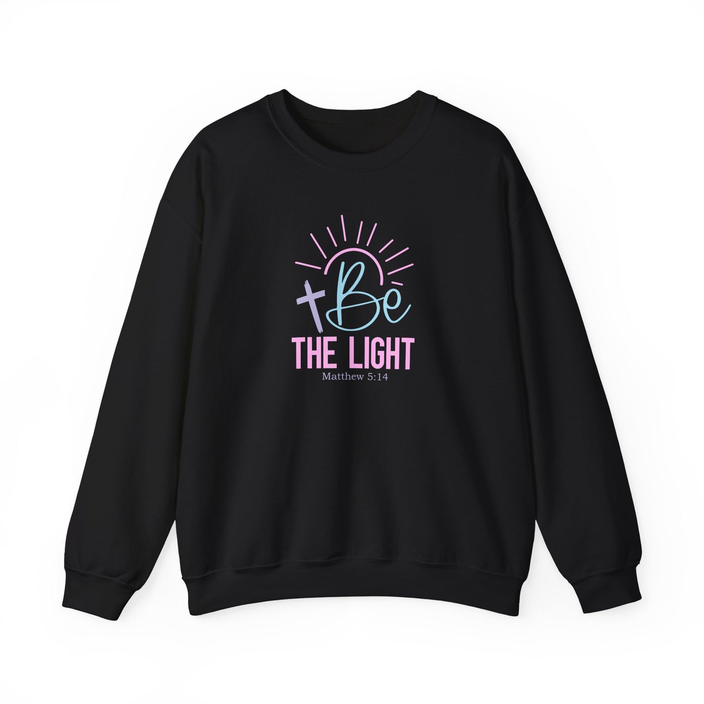 Be The Light Crewneck Sweatshirt — Christian Faith Scripture Matthew 5:14 Inspirational Pullover