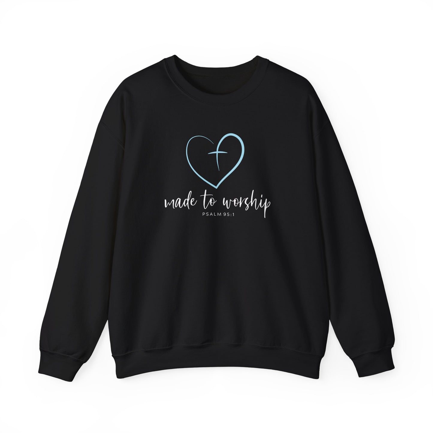 Made to Worship Sweatshirt – Christian Heart Cross Crewneck