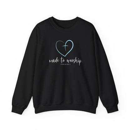 Made to Worship Sweatshirt – Christian Heart Cross Crewneck