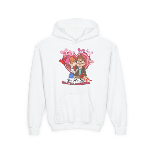 Youth Hoodie — "You Are My Greatest Adventure" Cartoon Valentine Hoodie