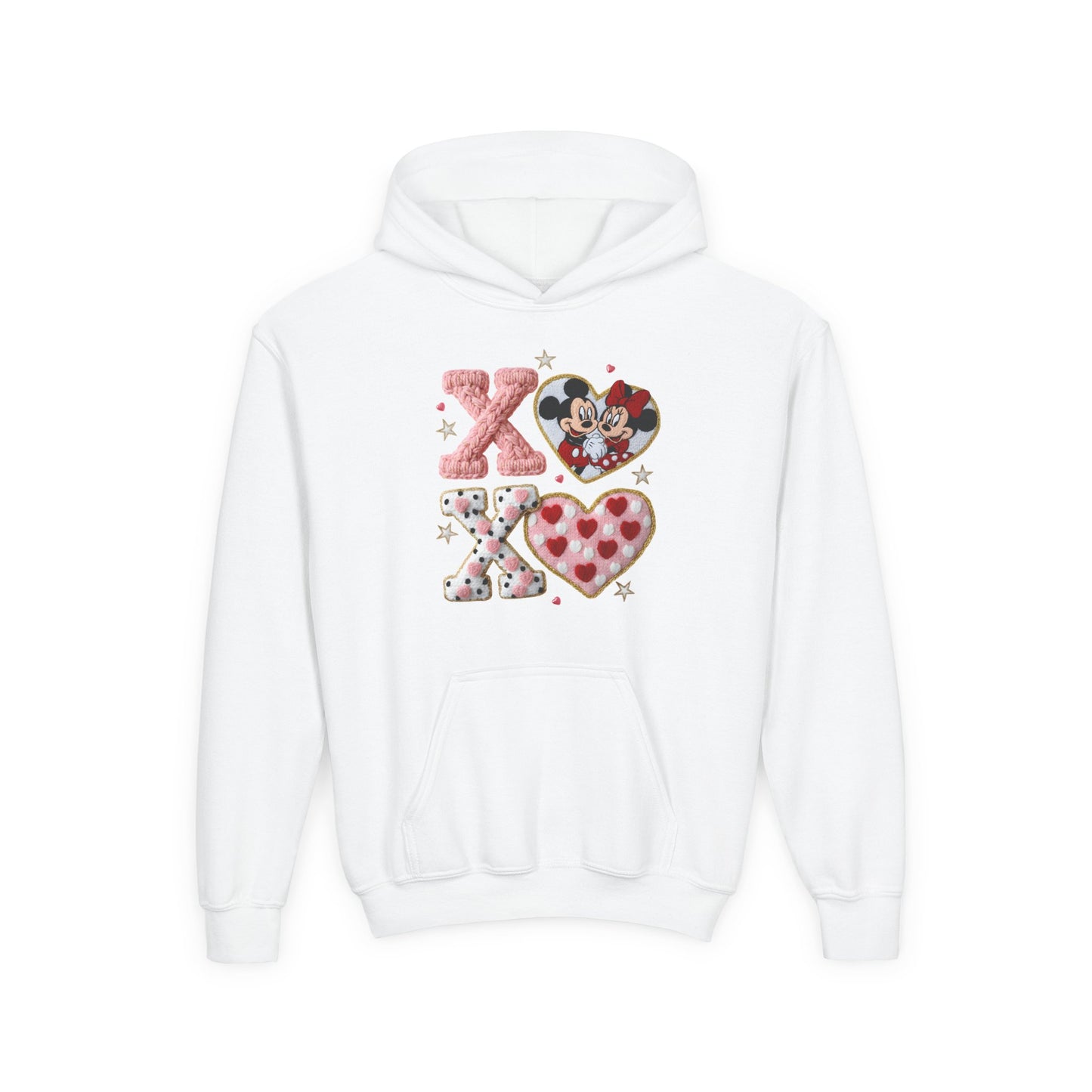 Youth Hoodie — 'XOXO' Heart & Valentine Graphic