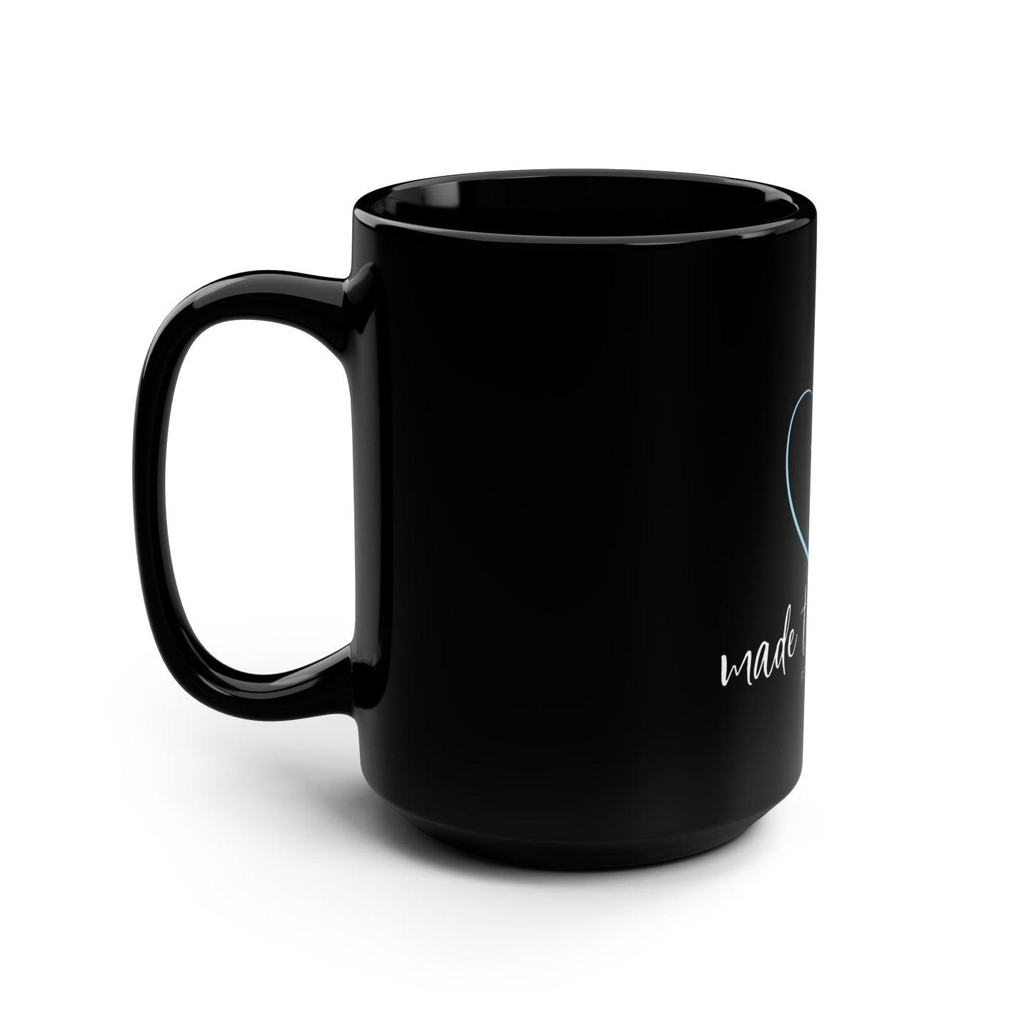 Made to Worship Black Mug — 15oz Christian Coffee Cup (Psalm 95:1)
