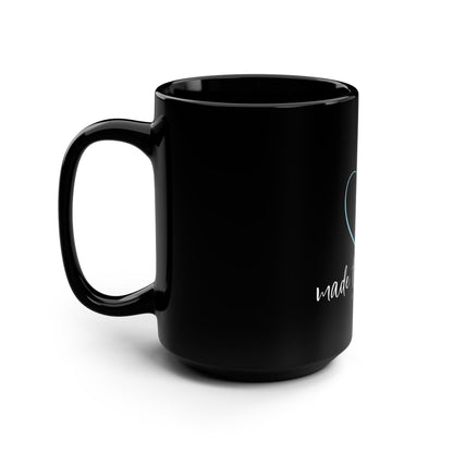 Made to Worship Black Mug — 15oz Christian Coffee Cup (Psalm 95:1)