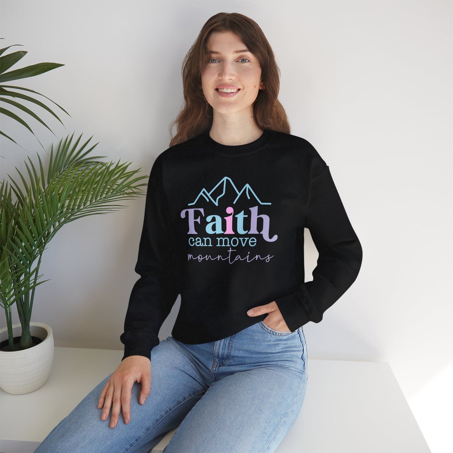 Faith Can Move Mountains Crewneck Sweatshirt