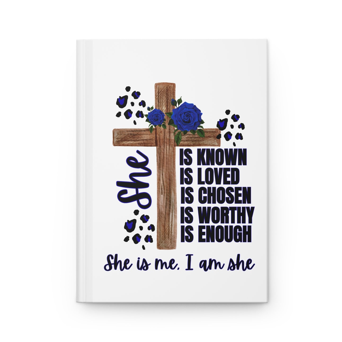 Inspirational Hardcover Journal with Cross Design, Guided Journal, Gift for Women, Faith-Based Writing, Daily Reflection, (BLUE)