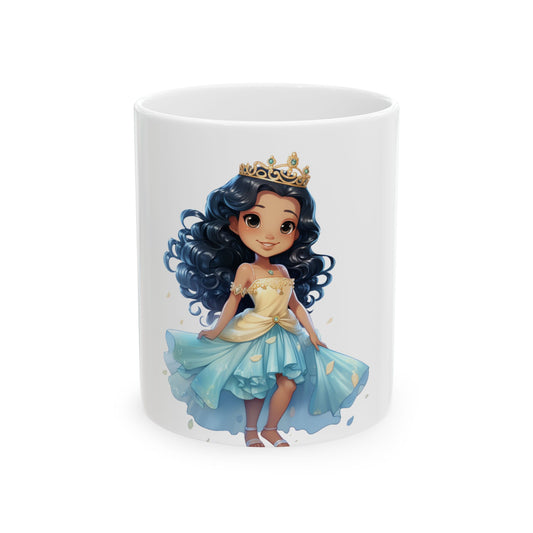 Princess Girl Ceramic Mug – Cute Crowned Princess Design (11oz, 15oz)