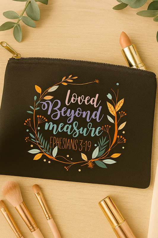 Loved betond measure make up zipper bag - L