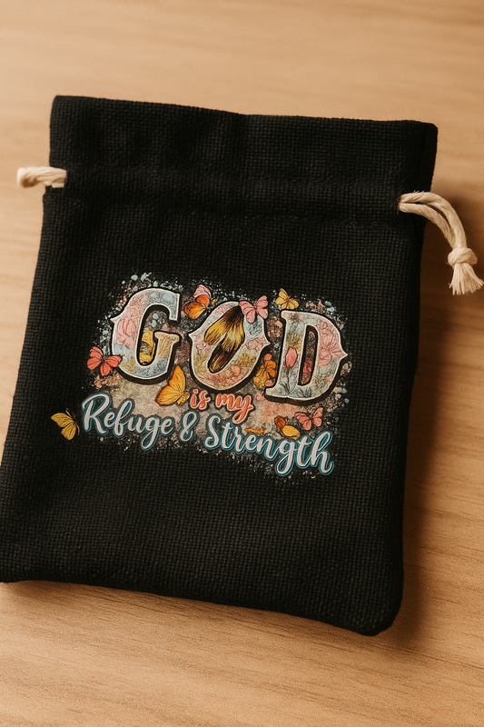 God is my refuge coin bag - S