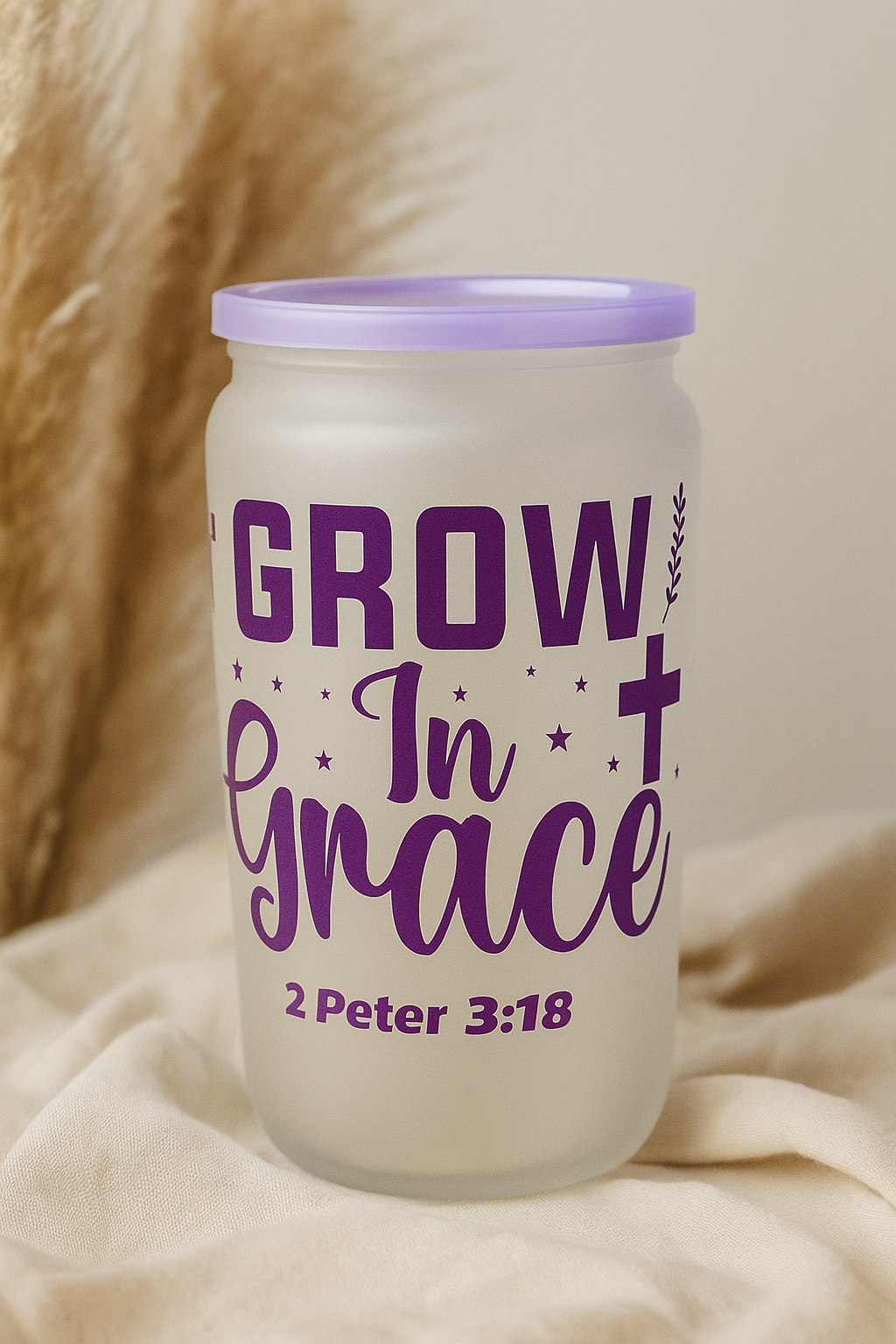 Grow in grace Frosted color changing  - glass tumbler